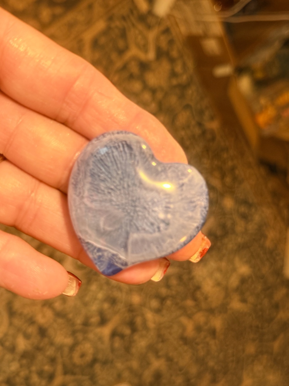 Hand-Blown Blue Heart Resin Accent Magnets Decor